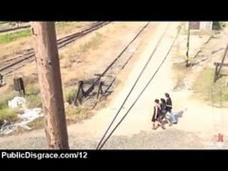 Bound And Gagged Babe Gangbanged In The Train