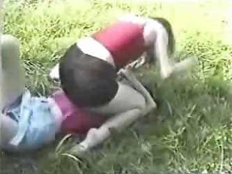 Catfight On Grass