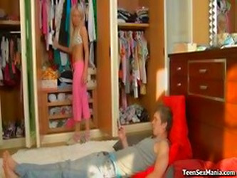 Young Blonde Shows Her Tight Room To Her Boyfriend