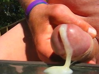 65 Year Old Grandpa Mastubating And Cumming In The Sun