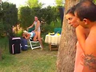 Two Hot Couples Fuck By The Pool
