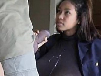 Asian Girl With Massive Knockers Sucks On A Fat Schlong, She Is...