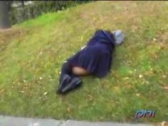 Spying On Sleeping Girl Outdoor