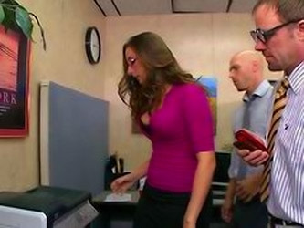 Super Sweet British Brunette With Glasses Office Fuck